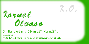 kornel olvaso business card